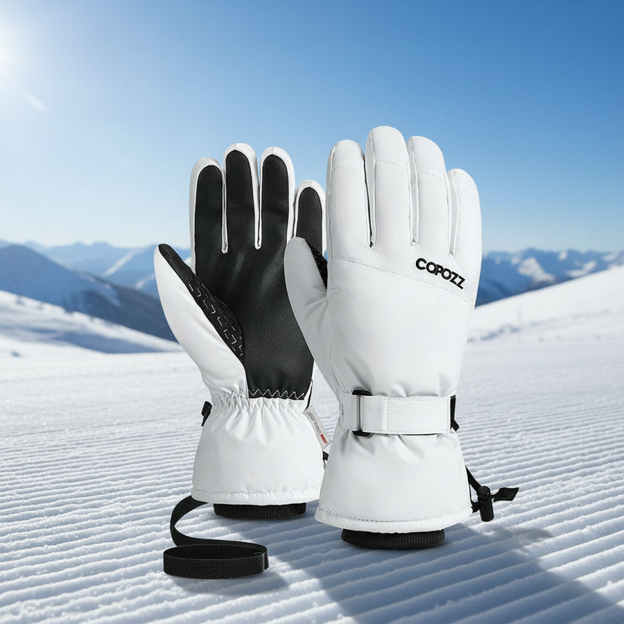 Guantes de esquí de invierno impermeables con correas ajustables - unisex
