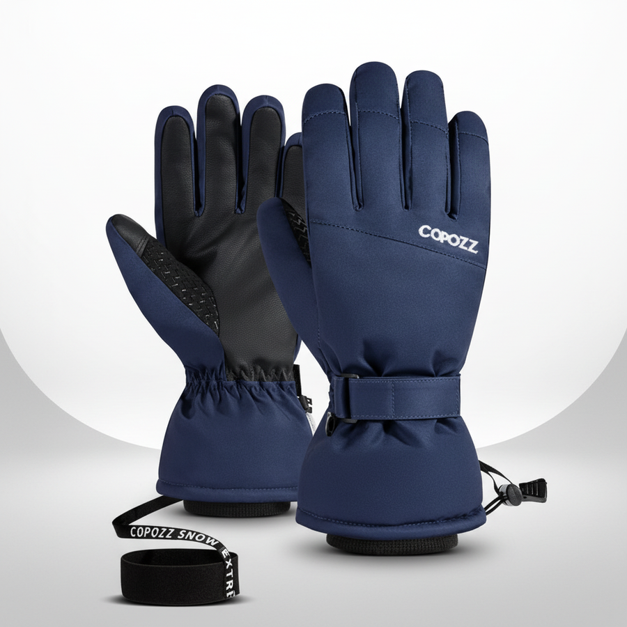Guantes de esquí de invierno impermeables con correas ajustables - unisex