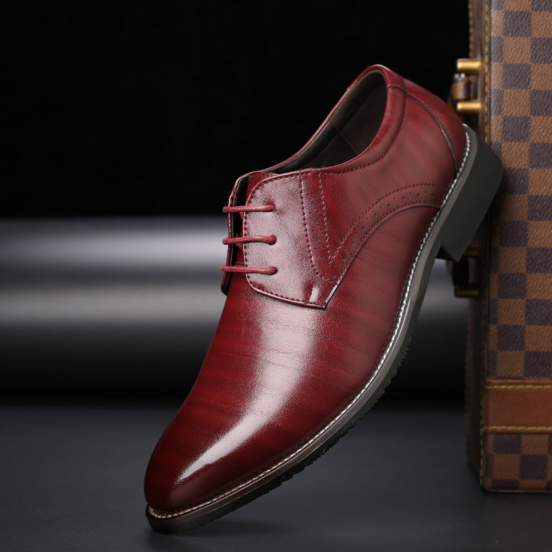 Men's lace-up dress shoes brogue style for formal occasions and business