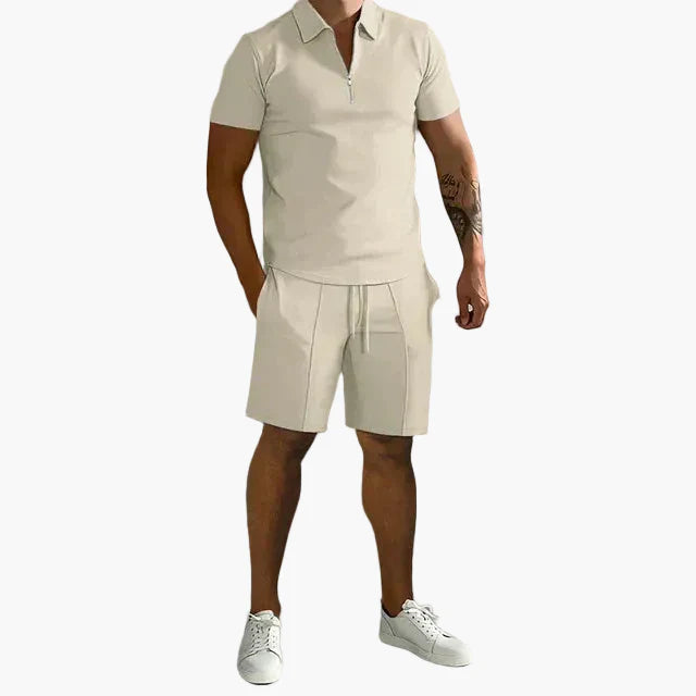 Ensemble homme polo zippé et short – Style décontracté chic pour l’été