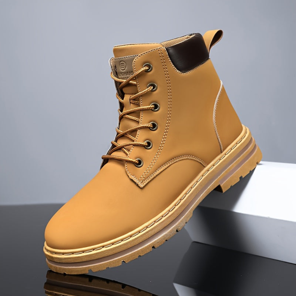 Bottes montantes homme lacets semelle contrastée style décontracté