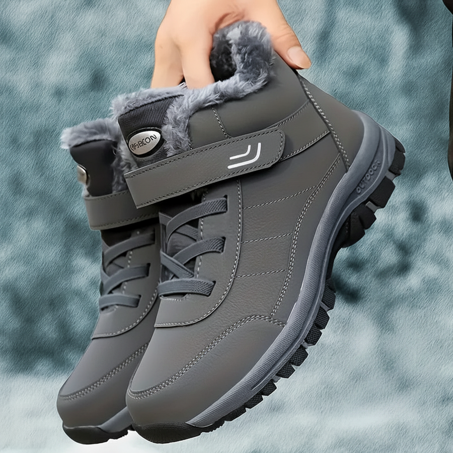 Botas altas de invierno forradas, con suela antideslizante y cierre de velcro