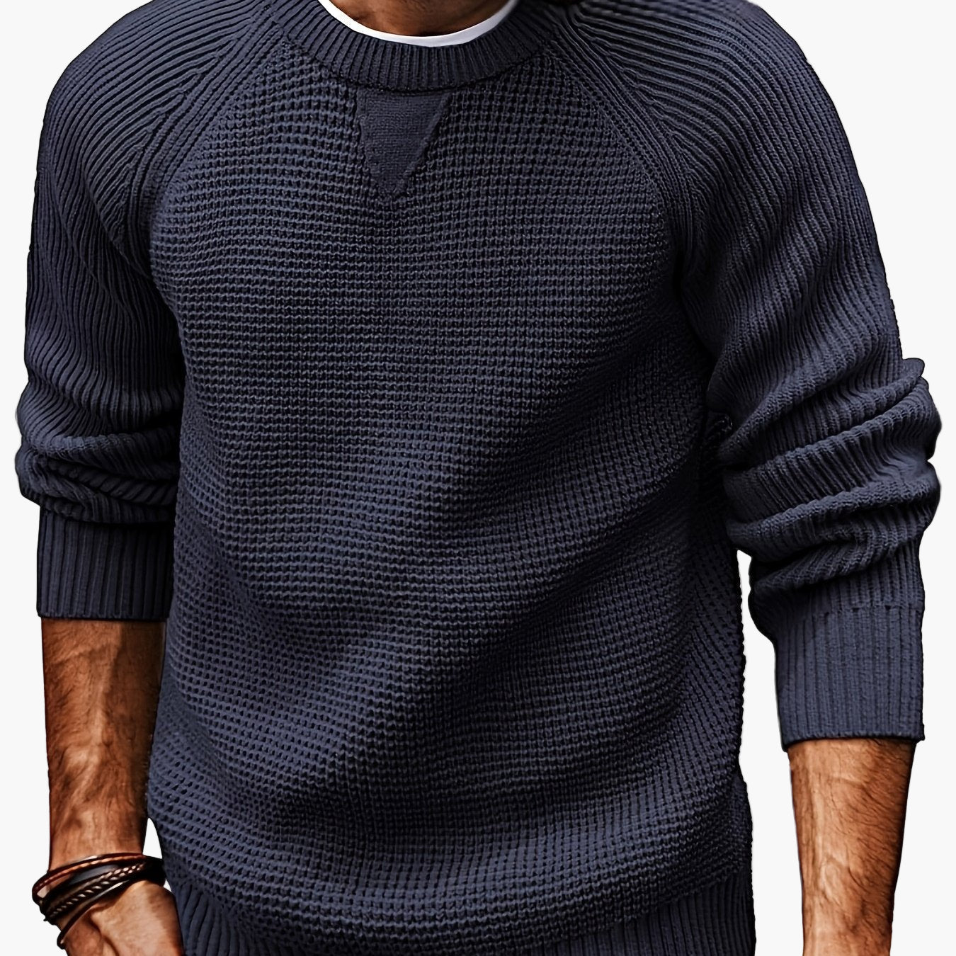 Men's vintage style round neck sweater – Casual pullover for all seasons