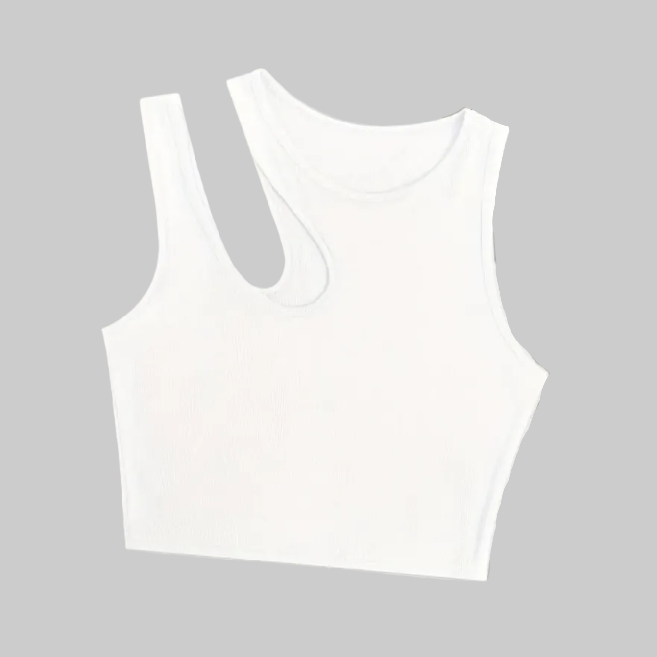 Dame top med asymmetrisk trendy stil til sommer - kort snit, sexet og moderne look