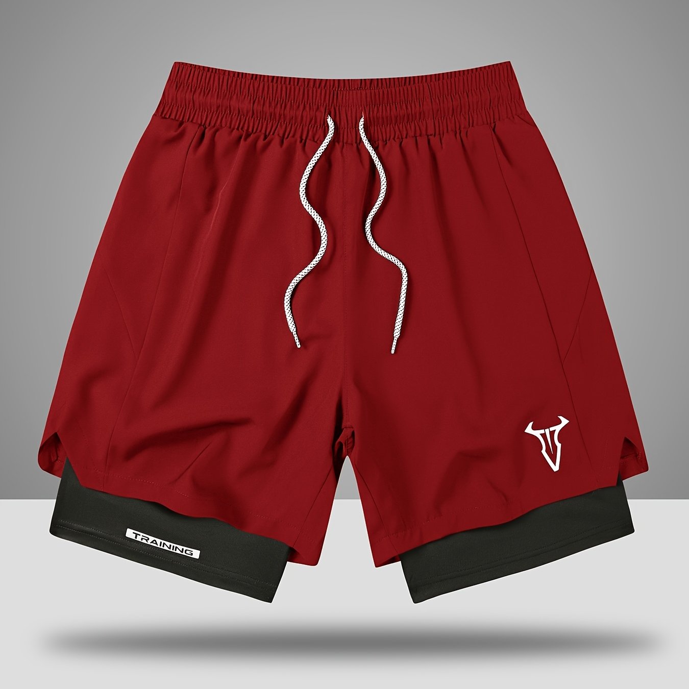 Short de sport homme entraînement double couche style moderne pour fitness et course à pied