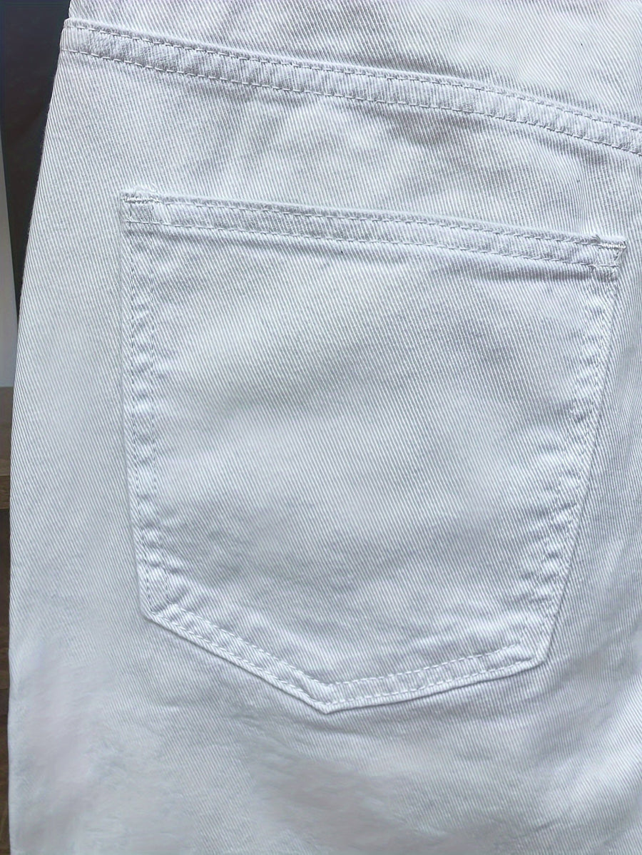 Korte herenjeans met slim fit, stedelijke en casual stijl