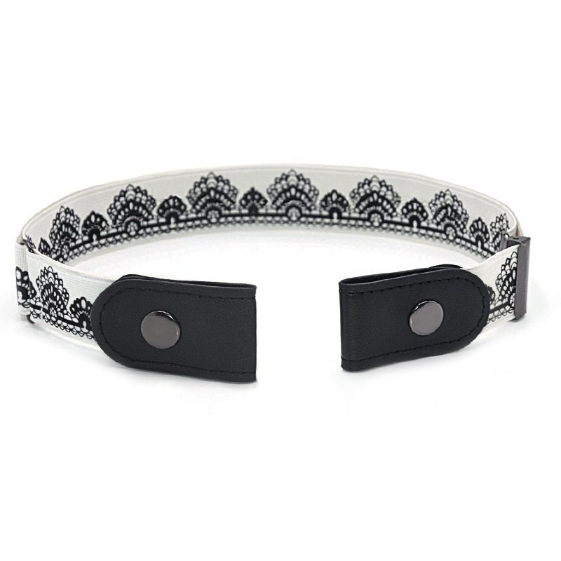 Invisible Elastic Belt with Flat Buckle for Pants, Jeans, and Shorts
