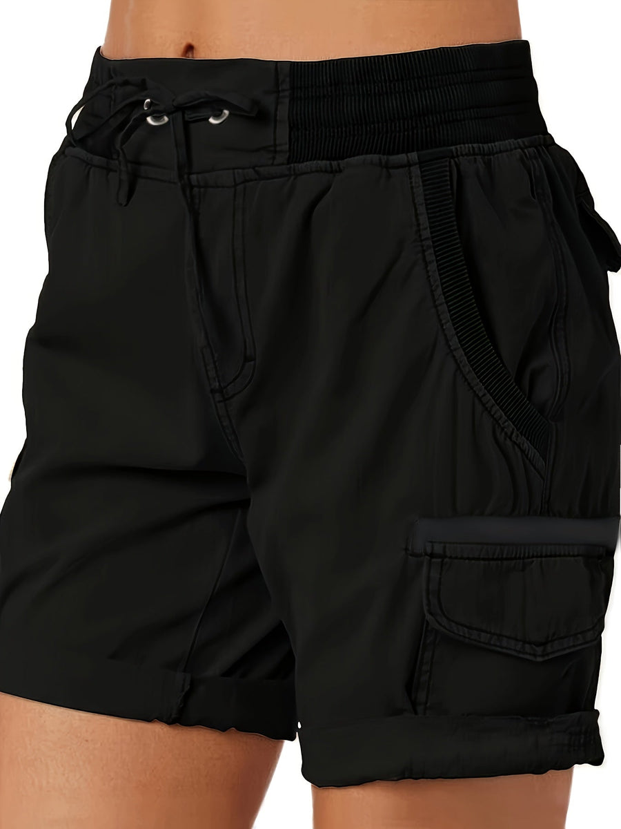 Afslappede cargoshorts til kvinder med lommer og snøre – Ideelle til sommer og fritid