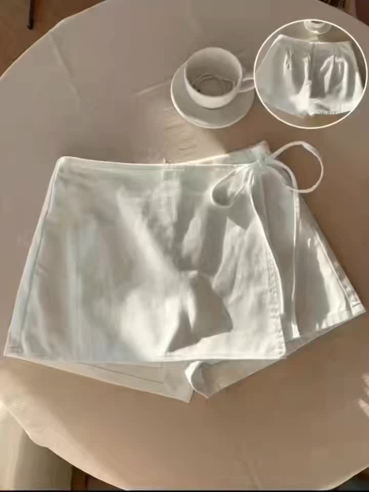 Women's beach wrap skirt-shorts elegant vacation style