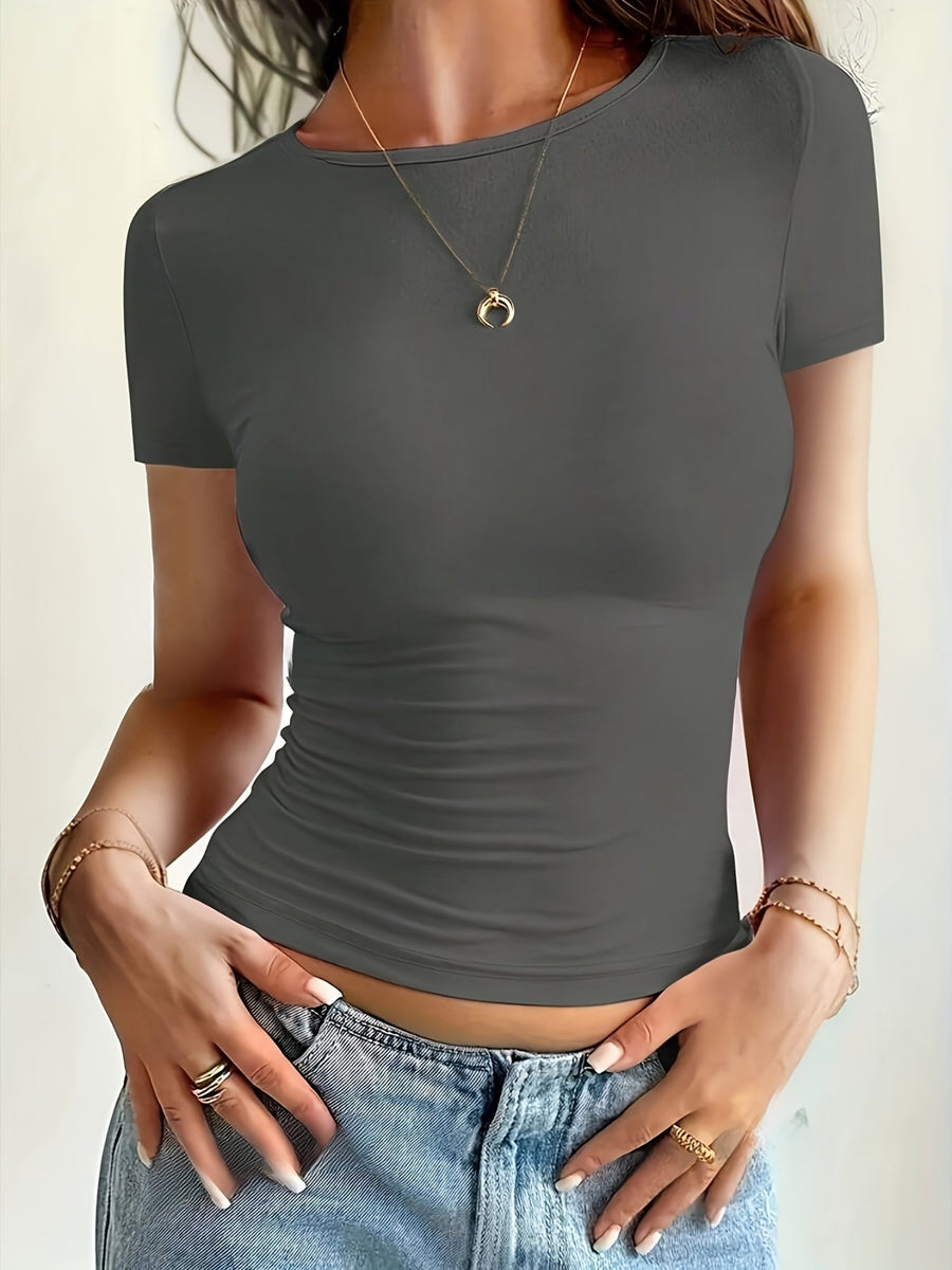 Women's short-sleeve fitted T-shirt, casual chic style for all occasions