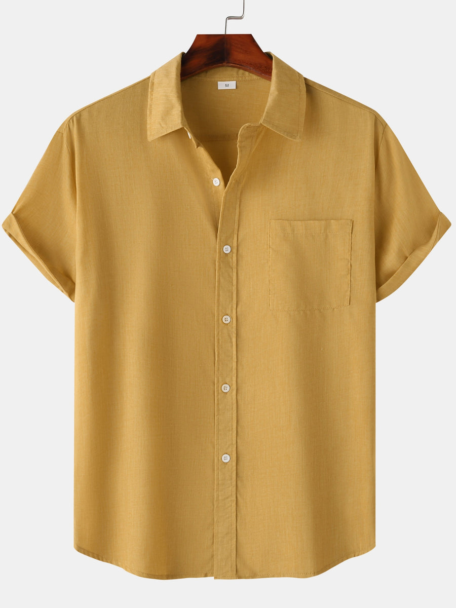 Casual herenoverhemd met korte mouwen, zomerse stijl