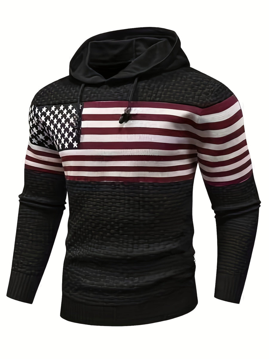 Sweat à Capuche Homme Bicolore Gris Tricot Texturé