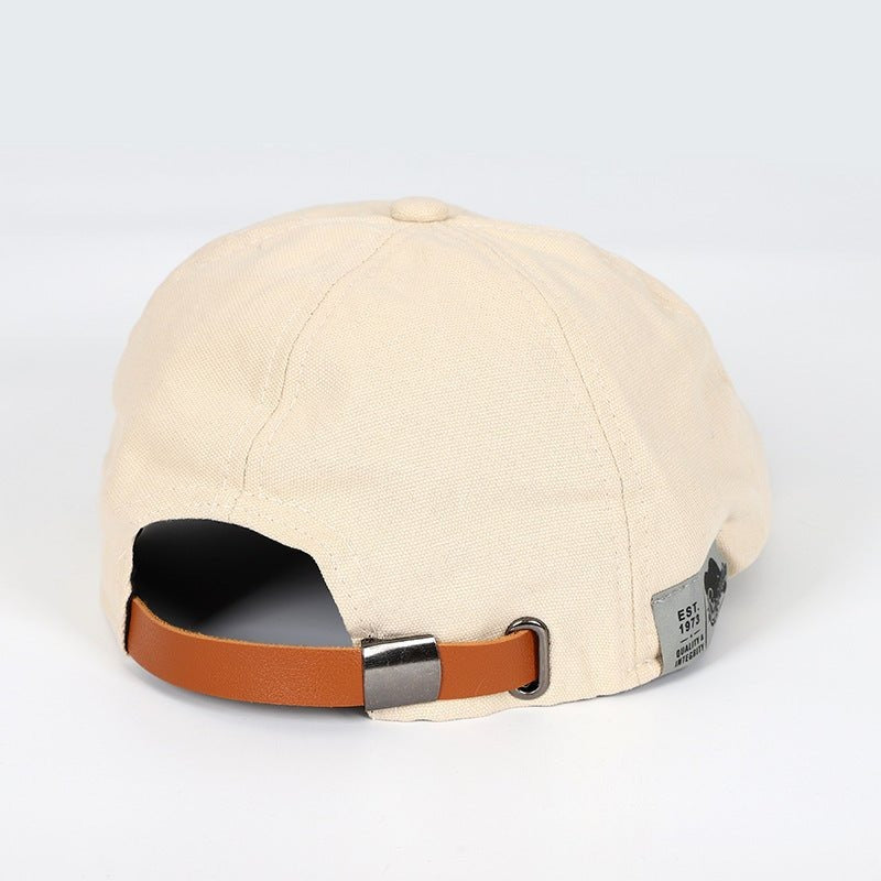 Gorra tipo boina plana gavroche unisex de tela, con correa ajustable