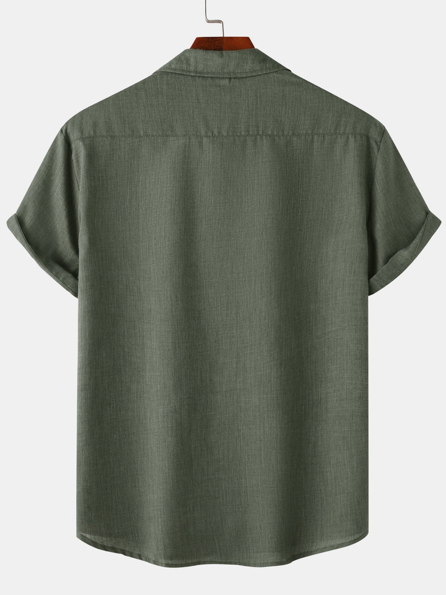 Casual herenoverhemd met korte mouwen, zomerse stijl