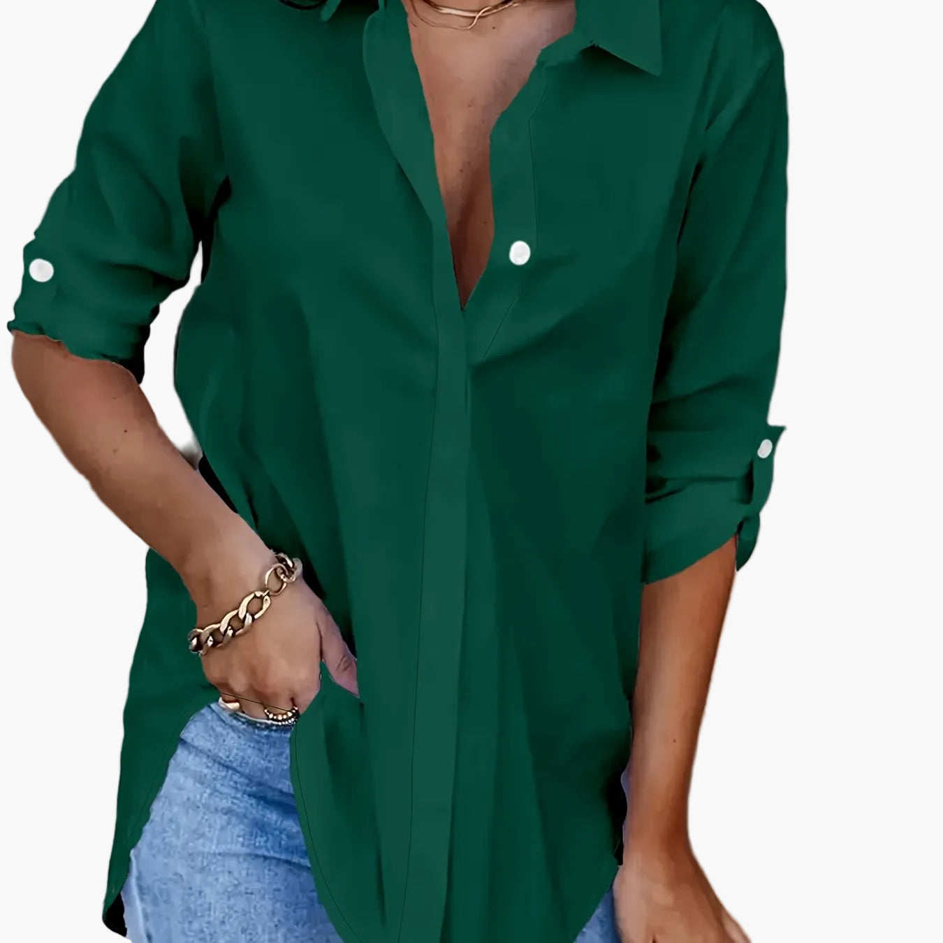 Lange casual blouse voor dames – Losse en veelzijdige stijl, ideaal voor dagelijks gebruik of op kantoor