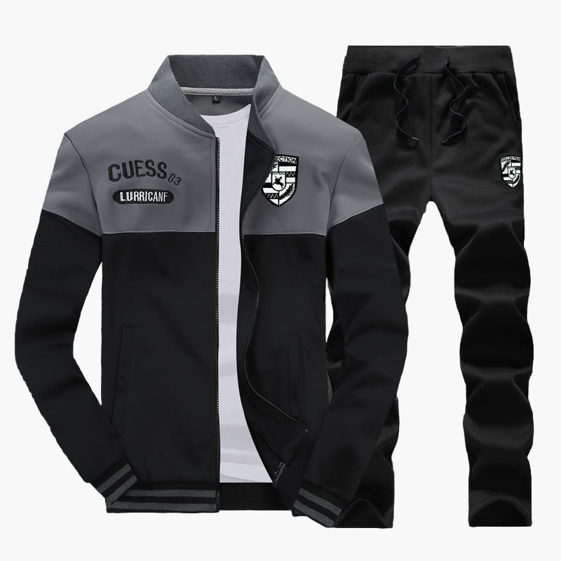 Men's Baseball Tracksuit Casual Sport Style Top and Pants Set