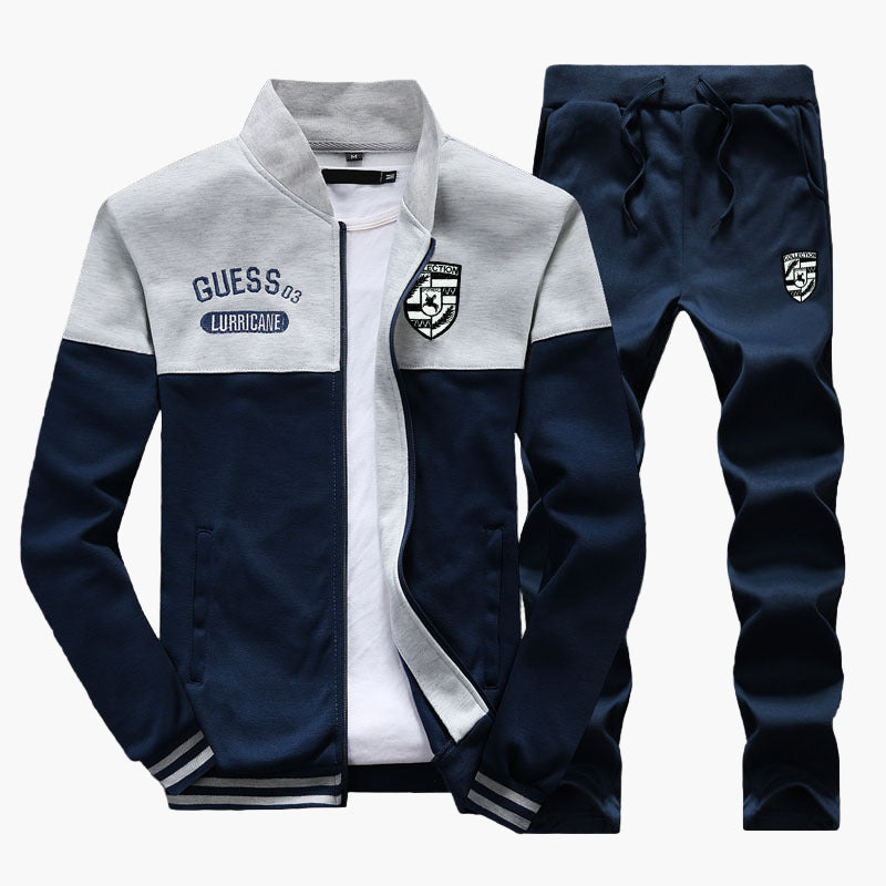Men's Baseball Tracksuit Casual Sport Style Top and Pants Set