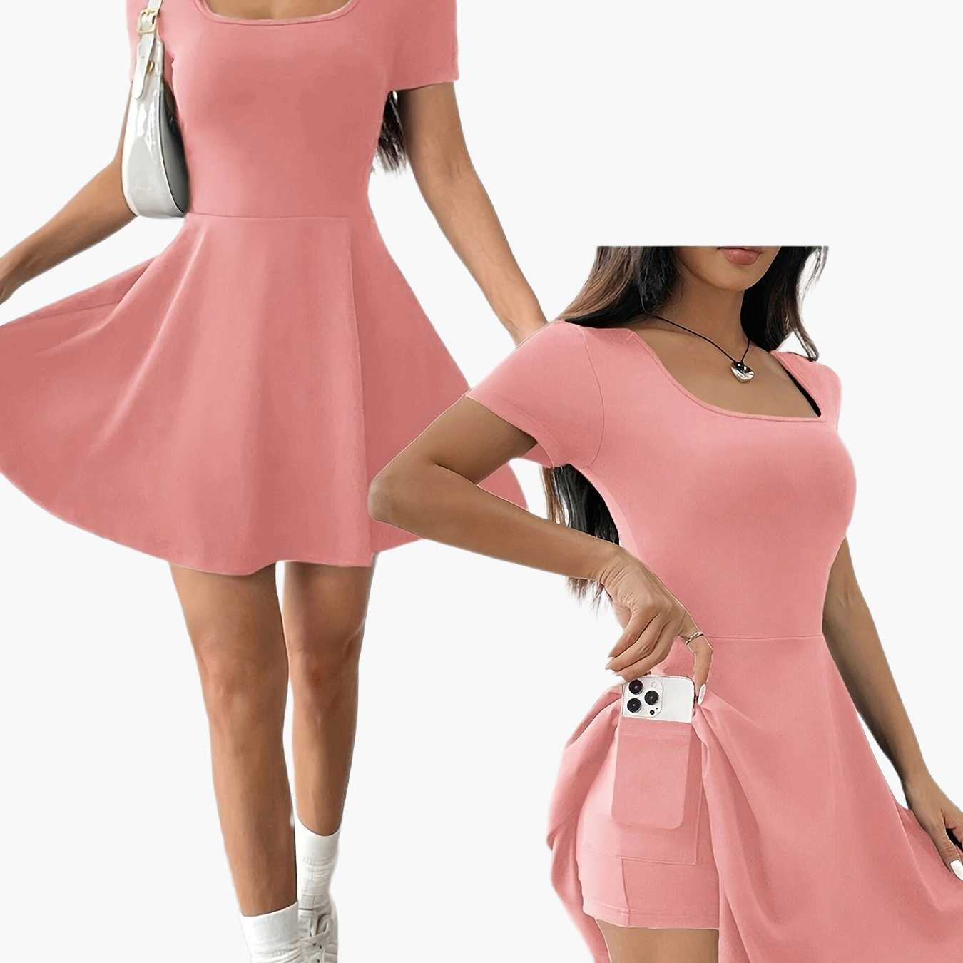 Robe courte élégante pour femme - Style décontracté et tendance, idéale pour l'été