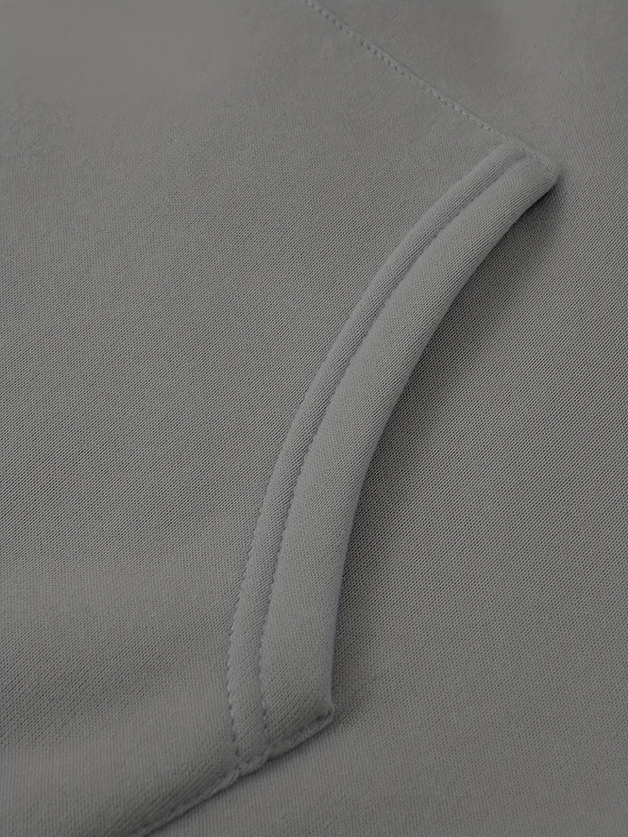 Ensemble Survêtement Homme Bicolore à Capuche et Bandes Horizontales Gris et Noir