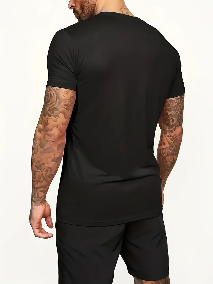 Ensemble décontracté pour homme - T-shirt et short style urbain motif visage smiley graphique