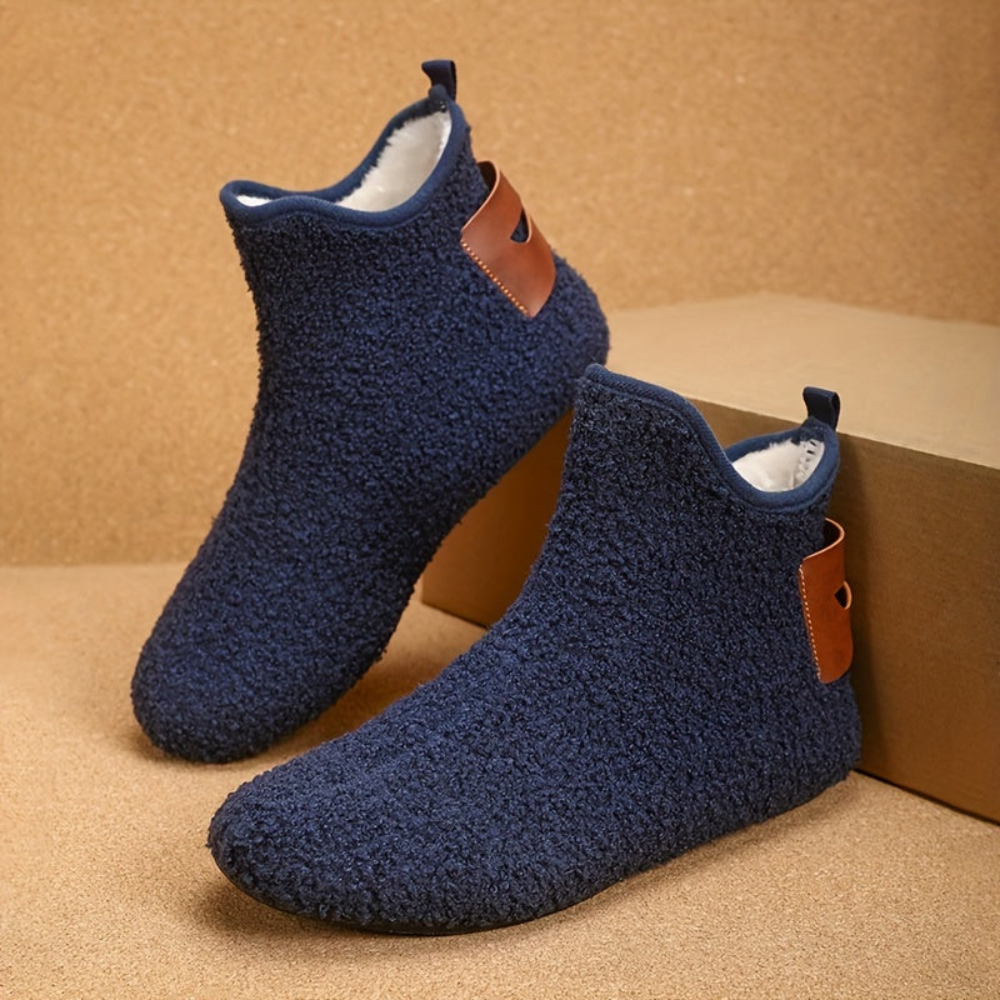 Bottes souples en tissu bouclé Homme, Intérieur fourré, confortables, multiples couleurs