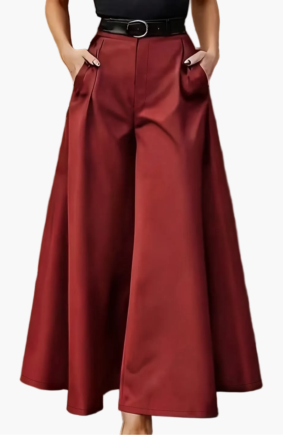 Pantalon large évasé femme style élégant soirée et bureau