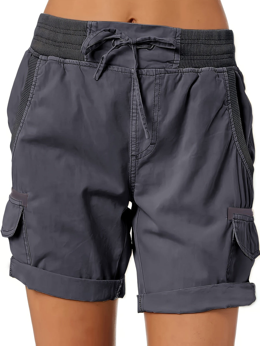 Afslappede cargoshorts til kvinder med lommer og snøre – Ideelle til sommer og fritid