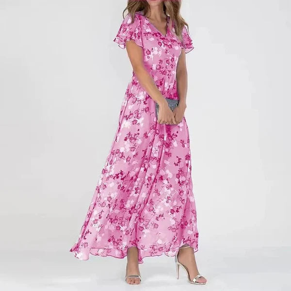 Ruth™ - Elegantes langes Blumenkleid