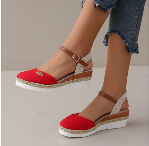 Mary – Lightweight platform sandals in hemp rope