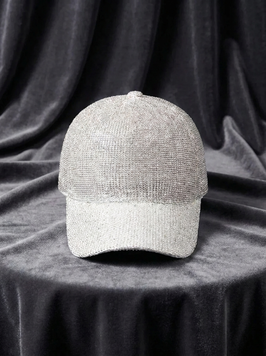 Glitterende mesh-baseballpet voor dames, sprankelend roze
