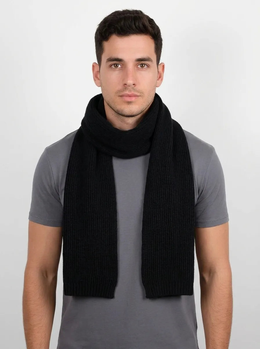 Écharpe Tricotée Chaude Hiver Unisexie Couleur Unie