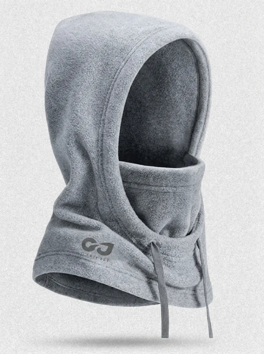 Cagoule polaire unie avec cordon de serrage, style cagoule-écharpe