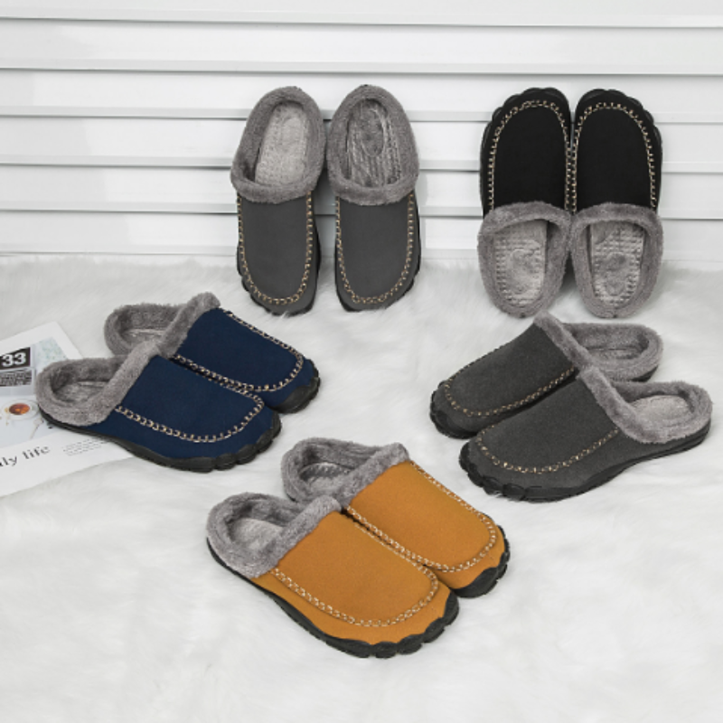 Comfortabele herensloffen mocassin stijl binnen en buiten met antislipzool