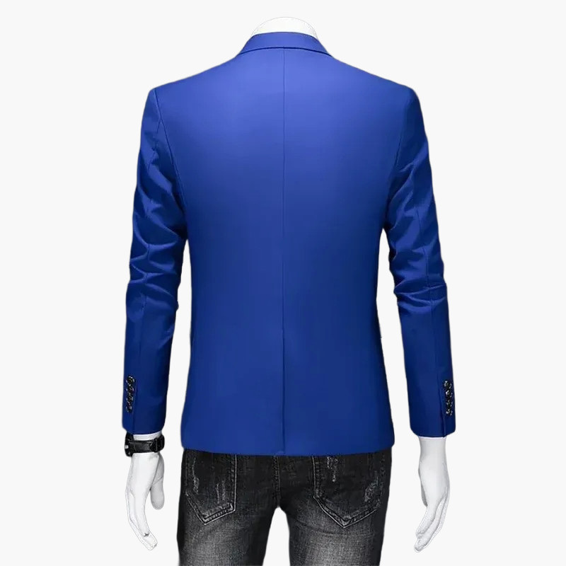 Elegant avslappnad herrblazer i urban stil, perfekt för utekvällar och speciella tillfällen