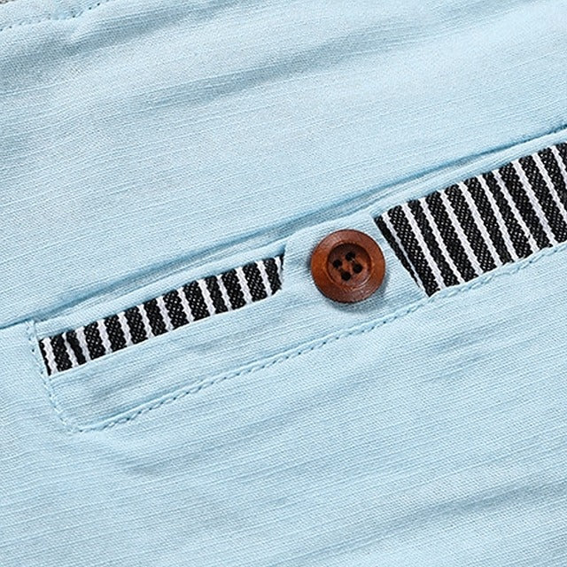 Short informal para hombre con cintura elástica, cordón y bolsillos a rayas