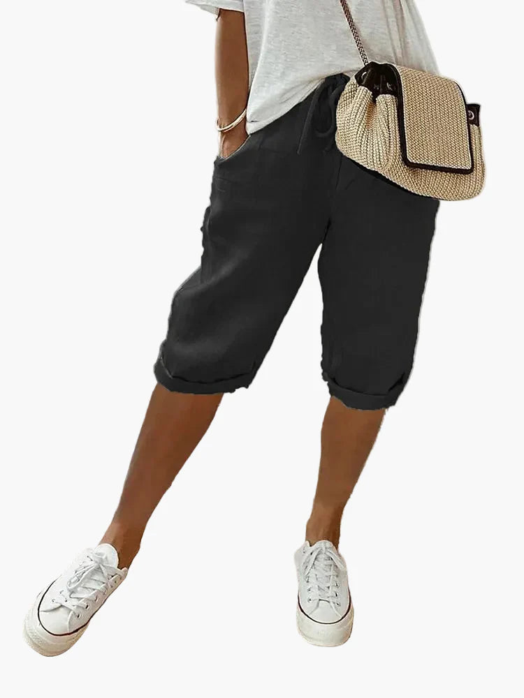 Short décontracté femme avec cordon – Style bermuda chic pour l'été, usage quotidien et vacances