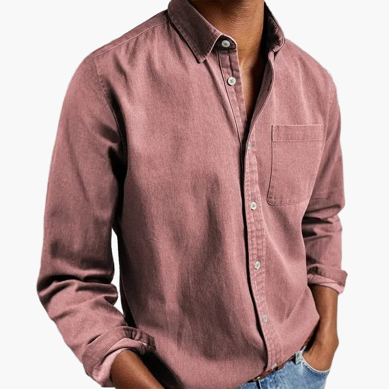 Camisa de hombre elegante de manga larga estilo clásico para todas las ocasiones