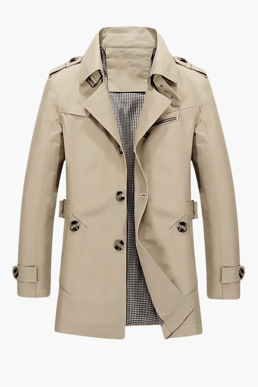 Klassisk trenchcoat til mænd med elegant urban stil