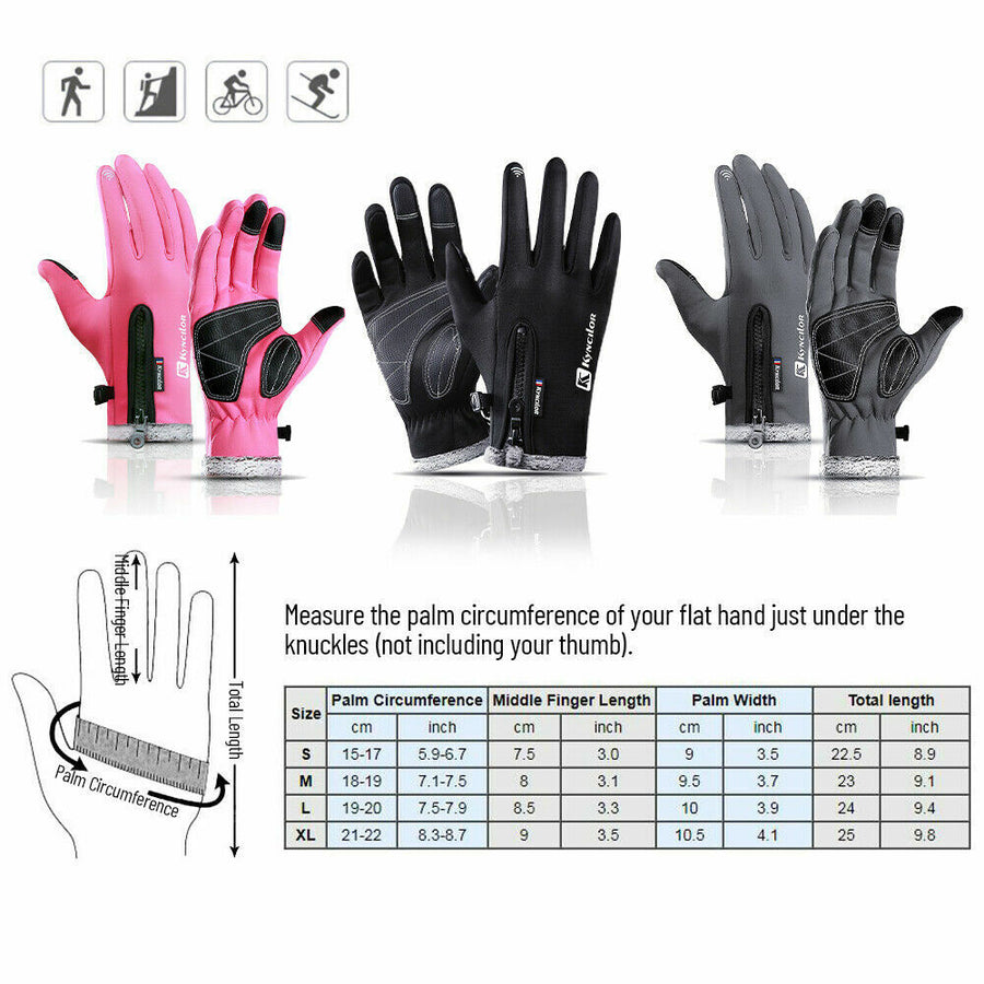 Unisexhandschoenen met ritssluiting en touchscreenfunctie