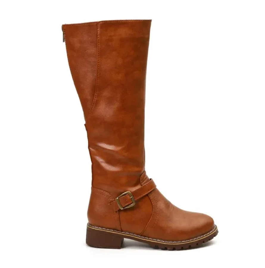 Hohe Reiterstiefel für Damen mit dekorativen Schnallen