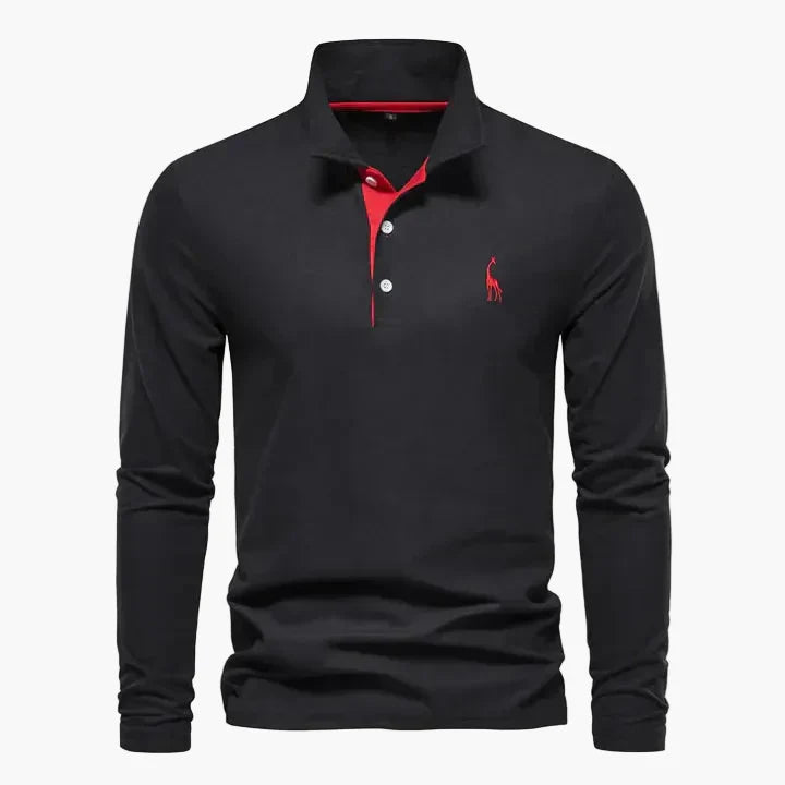 Polo à manches longues classique pour homme – Style élégant et polyvalent