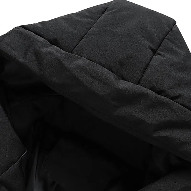 Wattierte Herren-Steppjacke mit Kapuze, warme Jacke mit Reißverschluss, grau