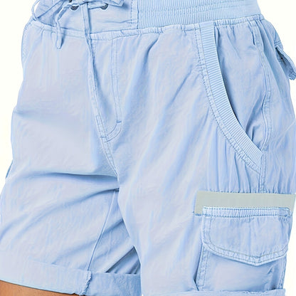 Shorts décontractés pour femme style cargo avec poches et cordon – Idéal pour l'été et les loisirs