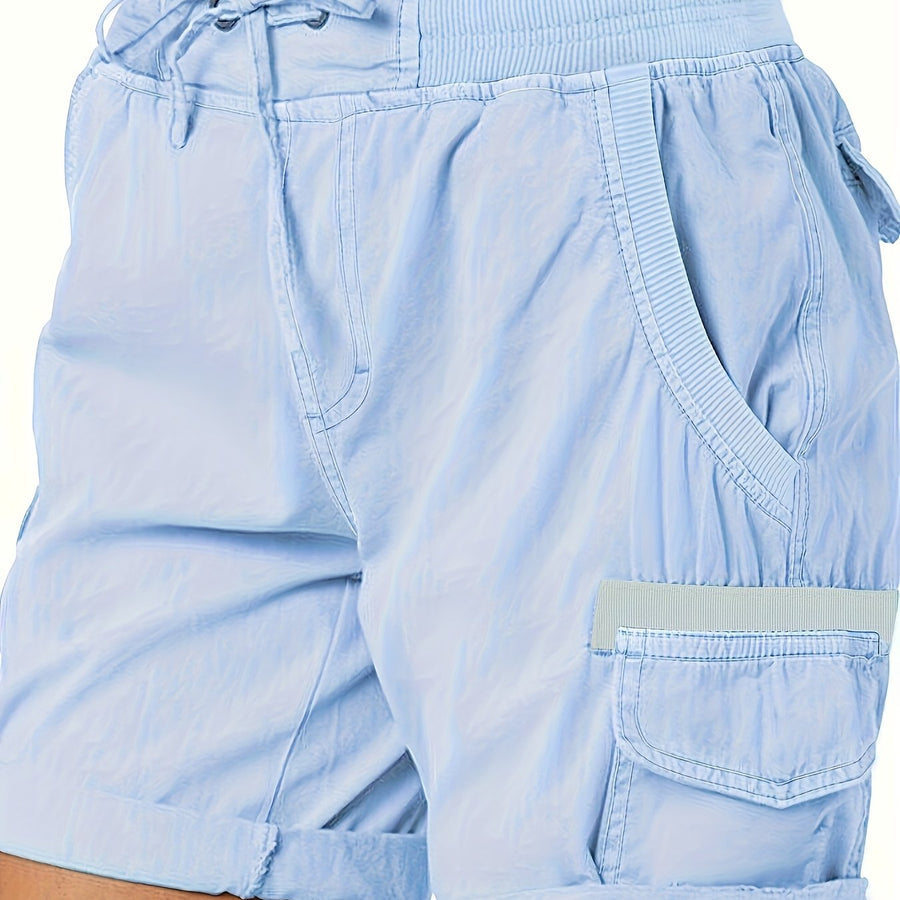 Afslappede cargoshorts til kvinder med lommer og snøre – Ideelle til sommer og fritid