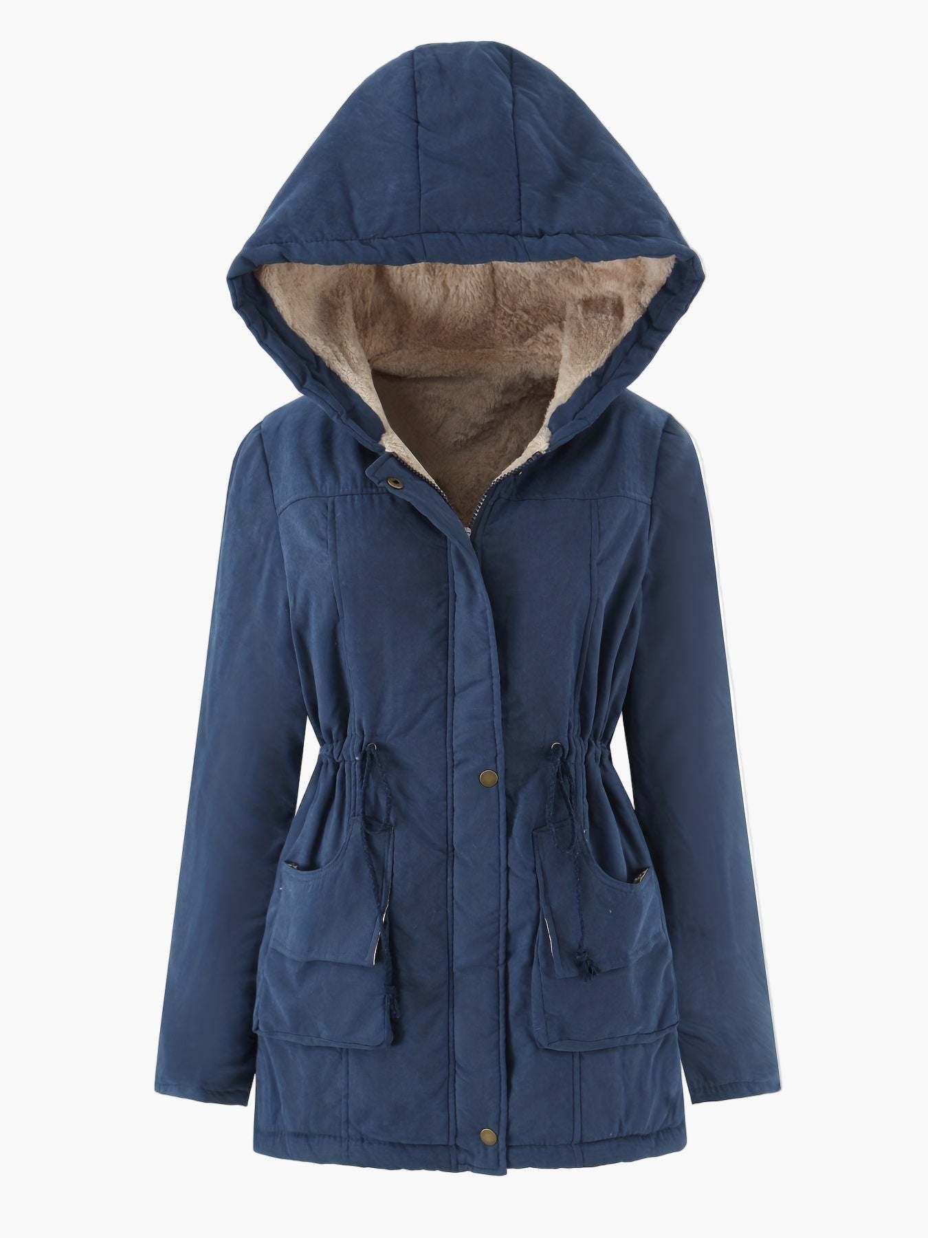 Damska parka z kapturem w stylu casual na zimę