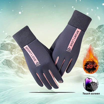Gants chauds tactiles noirs et gris pour l'hiver, coupe-vent