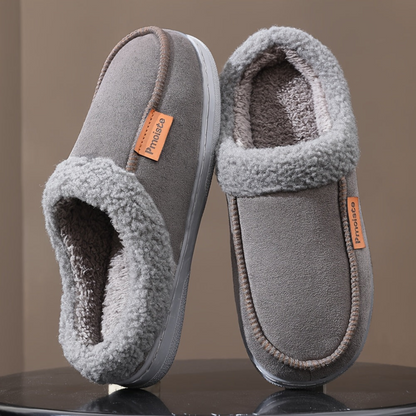 Chausson d'intérieur chaud doublé fourrure synthétique pour homme, semelle antidérapante