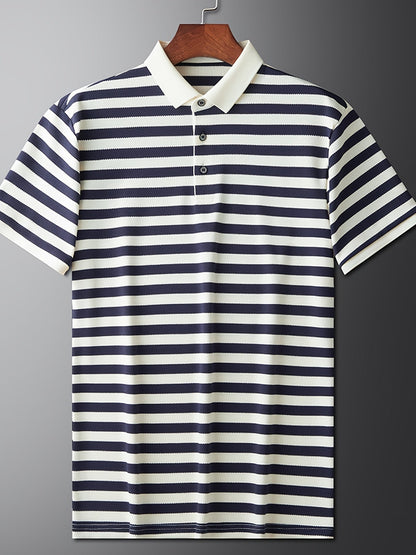 Polo à Manches Courtes Rayé Style Marin pour Homme - Élégance Décontractée Classique