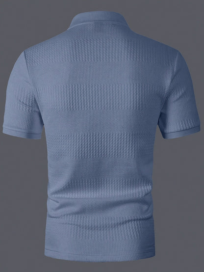 Polo homme ajusté style casual à motif géométrique pour l'été