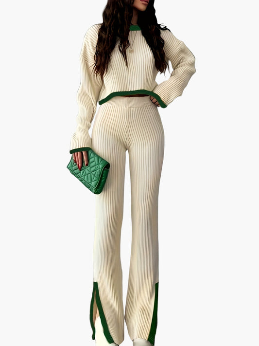 Women's two-piece set elegant style for autumn/winter – fashionable casual outfit